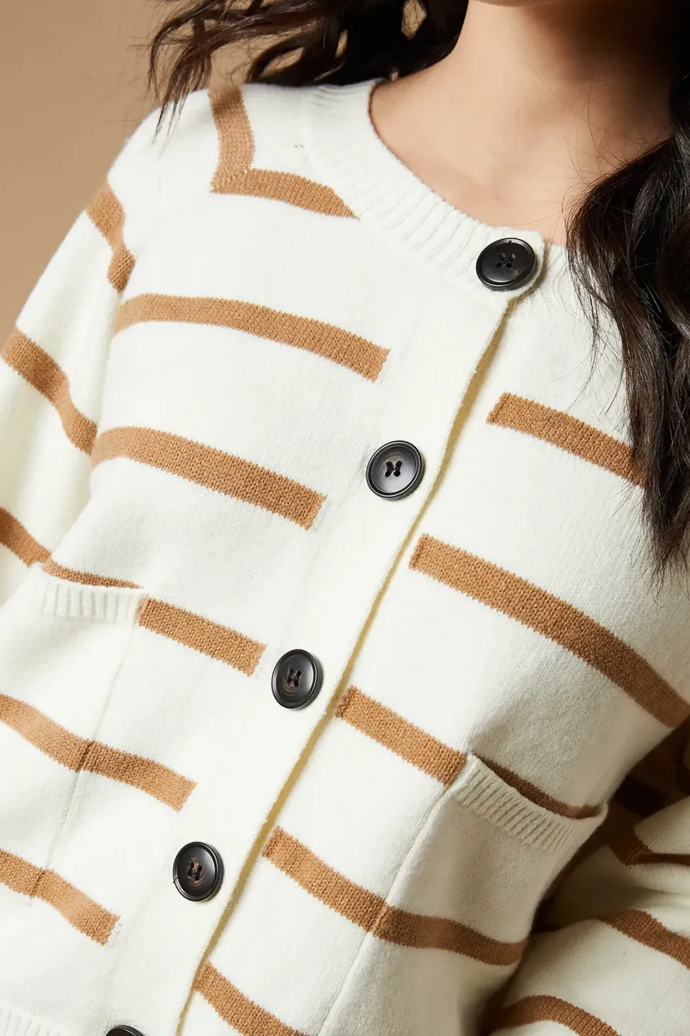 Striped Pocket Front Cardigan