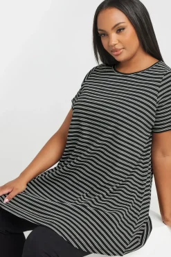 Striped Ribbed Swing Top