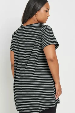 Striped Ribbed Swing Top