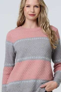 Striped Texture Slim Jumper