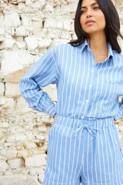 Striped 'Paddie' Cotton Blend Drawcord Shorts