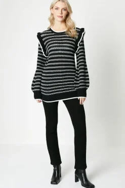 Stripe Frill Sleeve Tunic