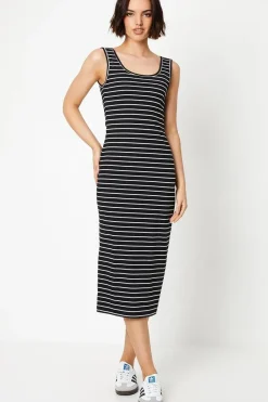 Stripe Jersey Bodycon Midi Dress