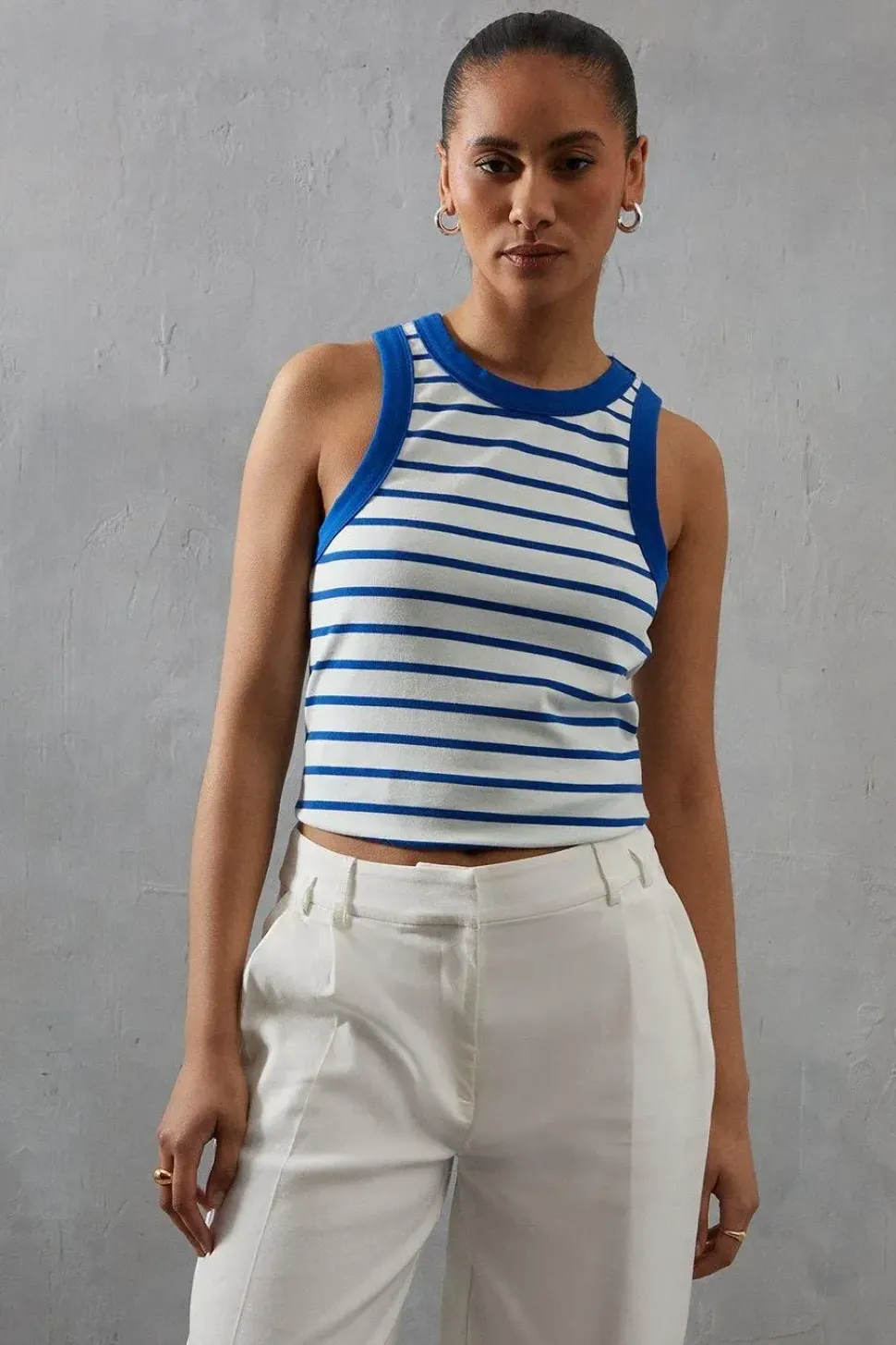 Stripe Jersey Racer Vest
