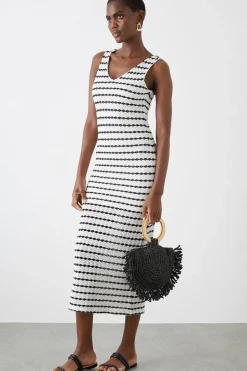 Stripe Knitted Maxi Beach Dress
