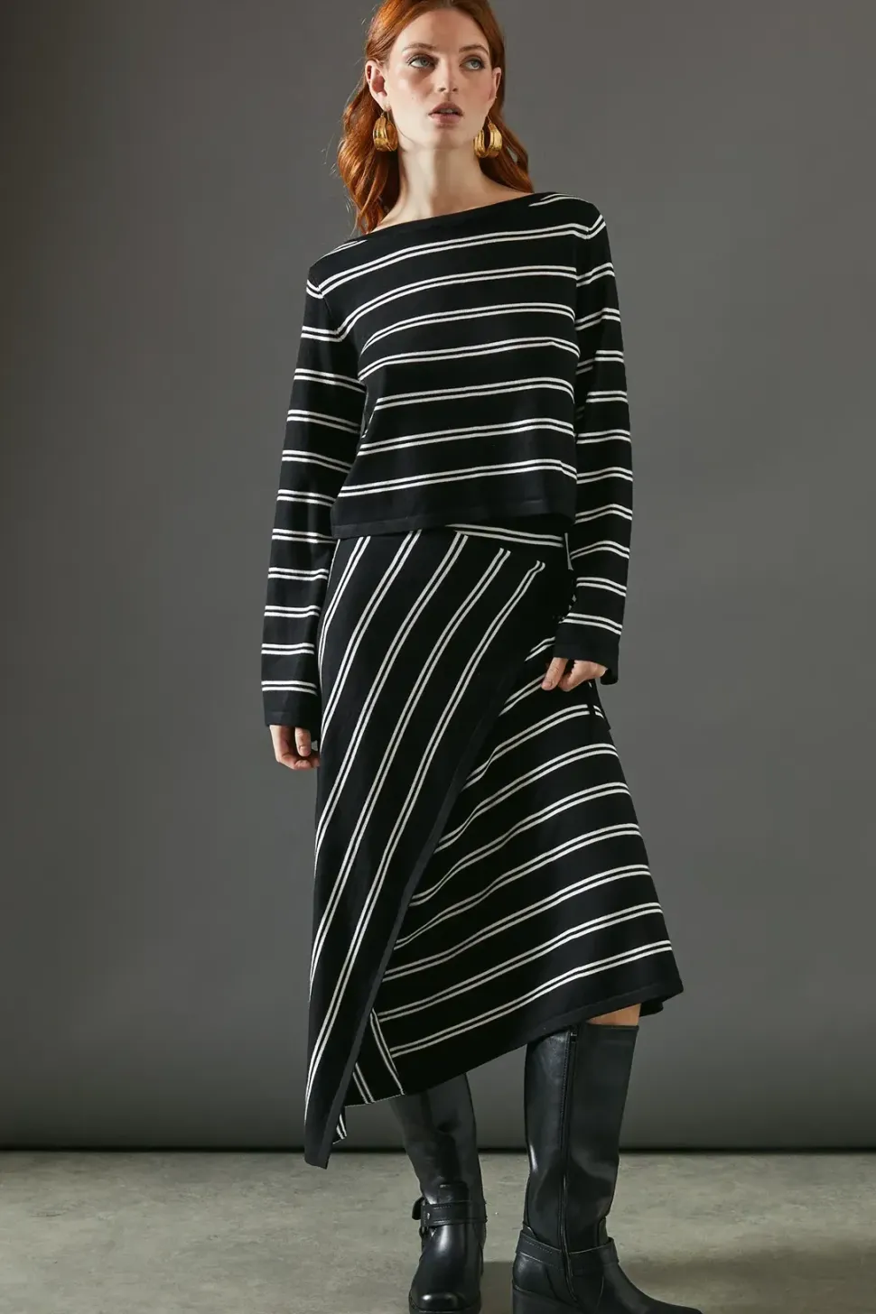Stripe Knitted Top Co Ord