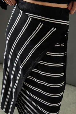 Stripe Knitted Wrap Skirt Co Ord