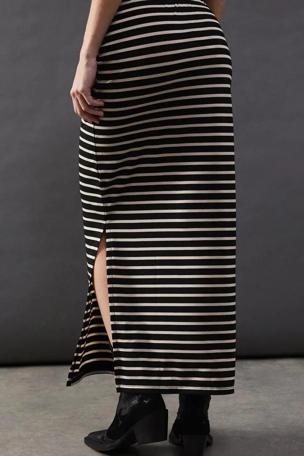 Stripe Maxi Jersey Tube Skirt