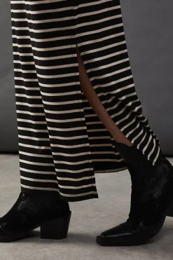 Stripe Maxi Jersey Tube Skirt