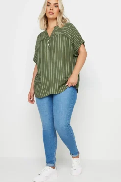 Stripe Notch Neck Blouse