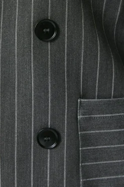 Stripe Patch Pocket Seamed Blazer