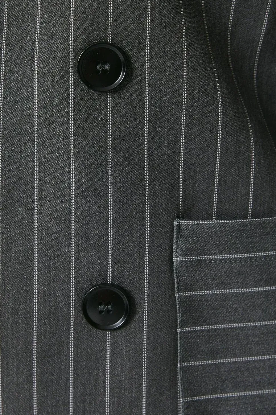Stripe Patch Pocket Seamed Blazer