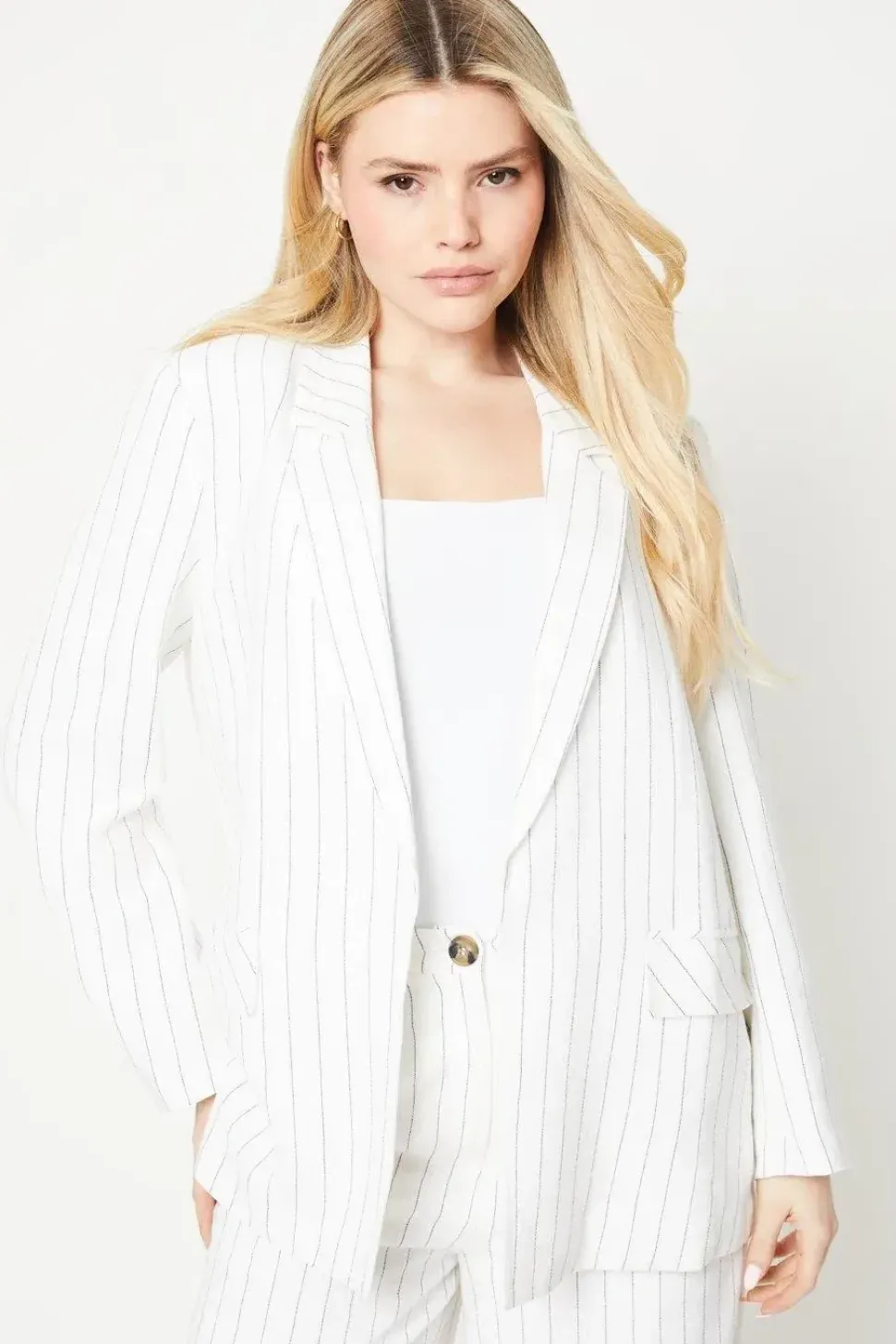 Stripe Single Breasted Blazer