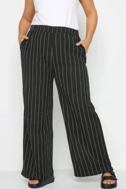 Stripe Textured Wide Leg Trousers