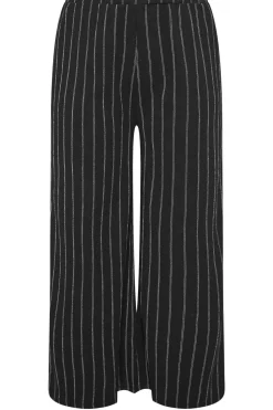 Stripe Textured Wide Leg Trousers