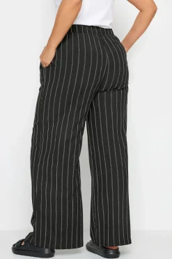 Stripe Textured Wide Leg Trousers