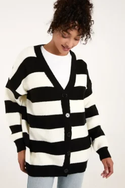 Stripe V Neck Cardigan