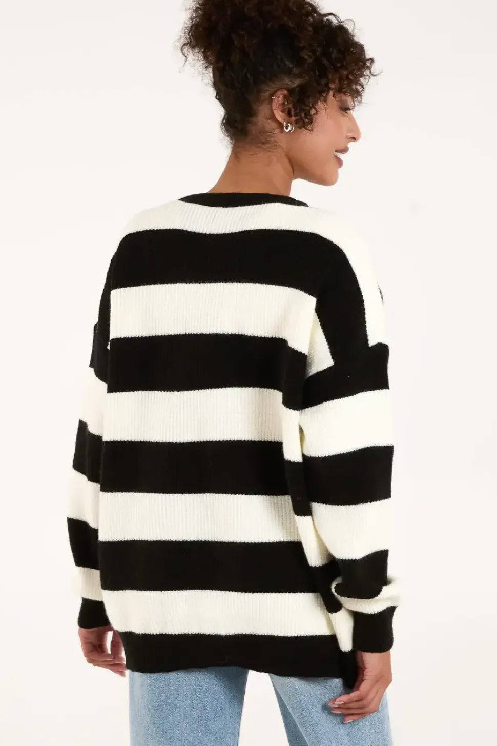 Stripe V Neck Cardigan