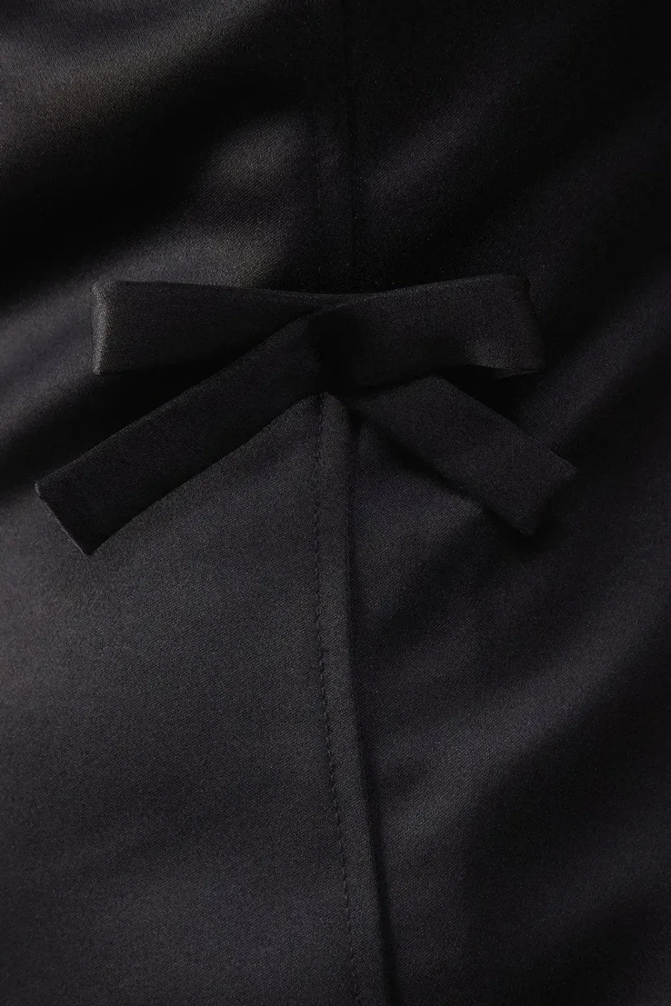 Structured Satin Sleeveless Bow Detail Mini Dress
