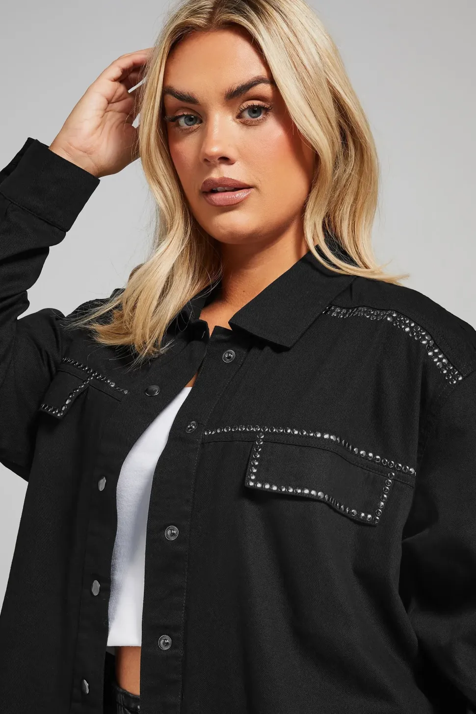 Stud Embellished Overshirt