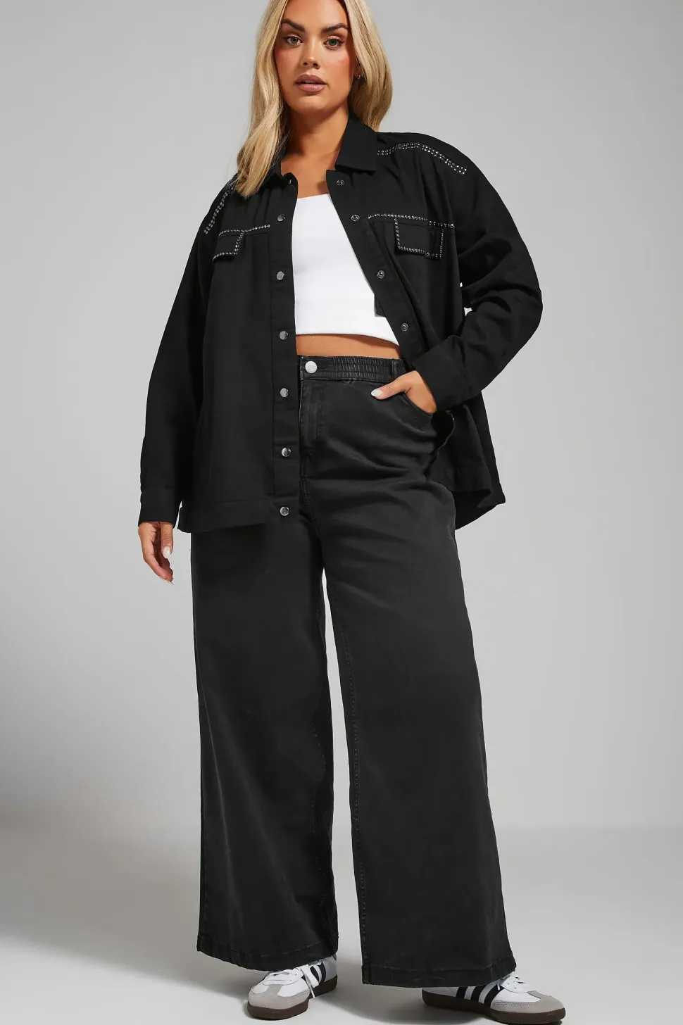 Stud Embellished Overshirt