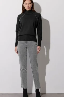 Stud Embellished Raglan Jumper