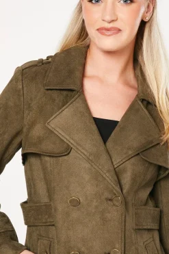 Suedette Trench Coat