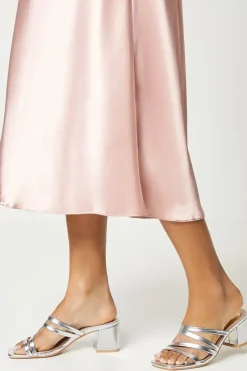 Summer Strappy Medium Block Heeled Mule Sandals