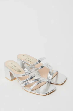 Summer Strappy Medium Block Heeled Mule Sandals