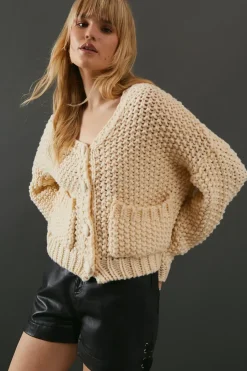 Super Chunky Pocket Front Knitted Cardigan