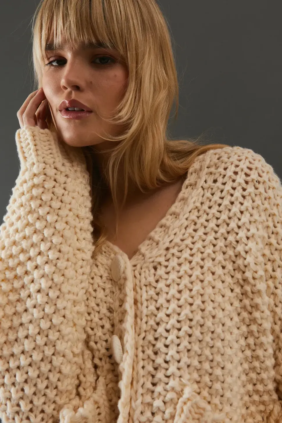 Super Chunky Pocket Front Knitted Cardigan