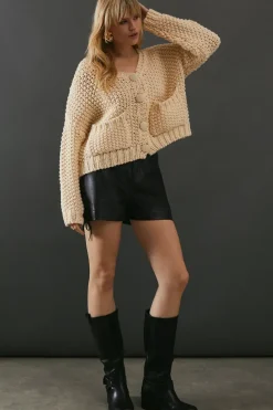 Super Chunky Pocket Front Knitted Cardigan