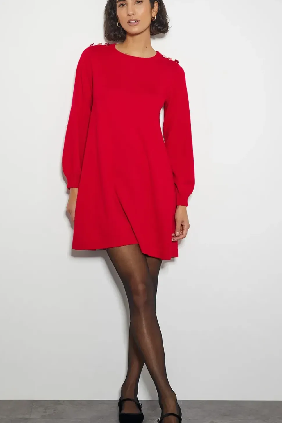 Susie Mini Jumper Dress Red