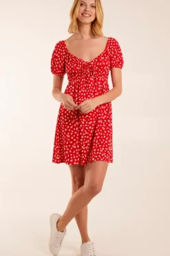 Sweetheart Neck Floral Mini Dress