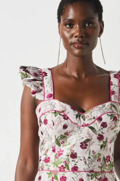 Sweetheart Neck Jacquard Dress