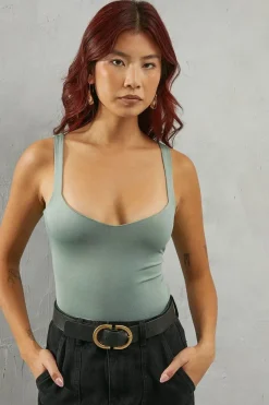 Sweetheart Neckline Jersey Body Fit Top
