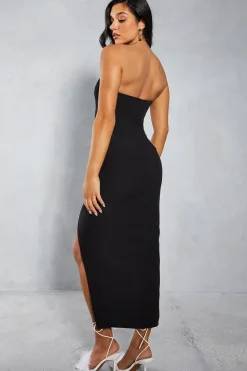 Sweetheart Plunge Split Leg Midaxi Dress