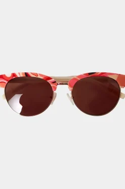 Swirl Cat Eye Flare Wayfarer Sunglasses and Case