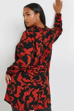 Swirl Print Tunic Shirt