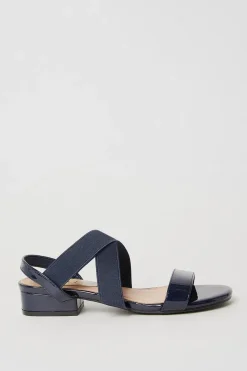 Sydney Elastic Cross Strap Low Heel Sandals