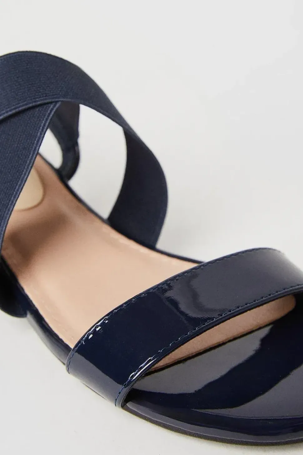 Sydney Elastic Cross Strap Low Heel Sandals