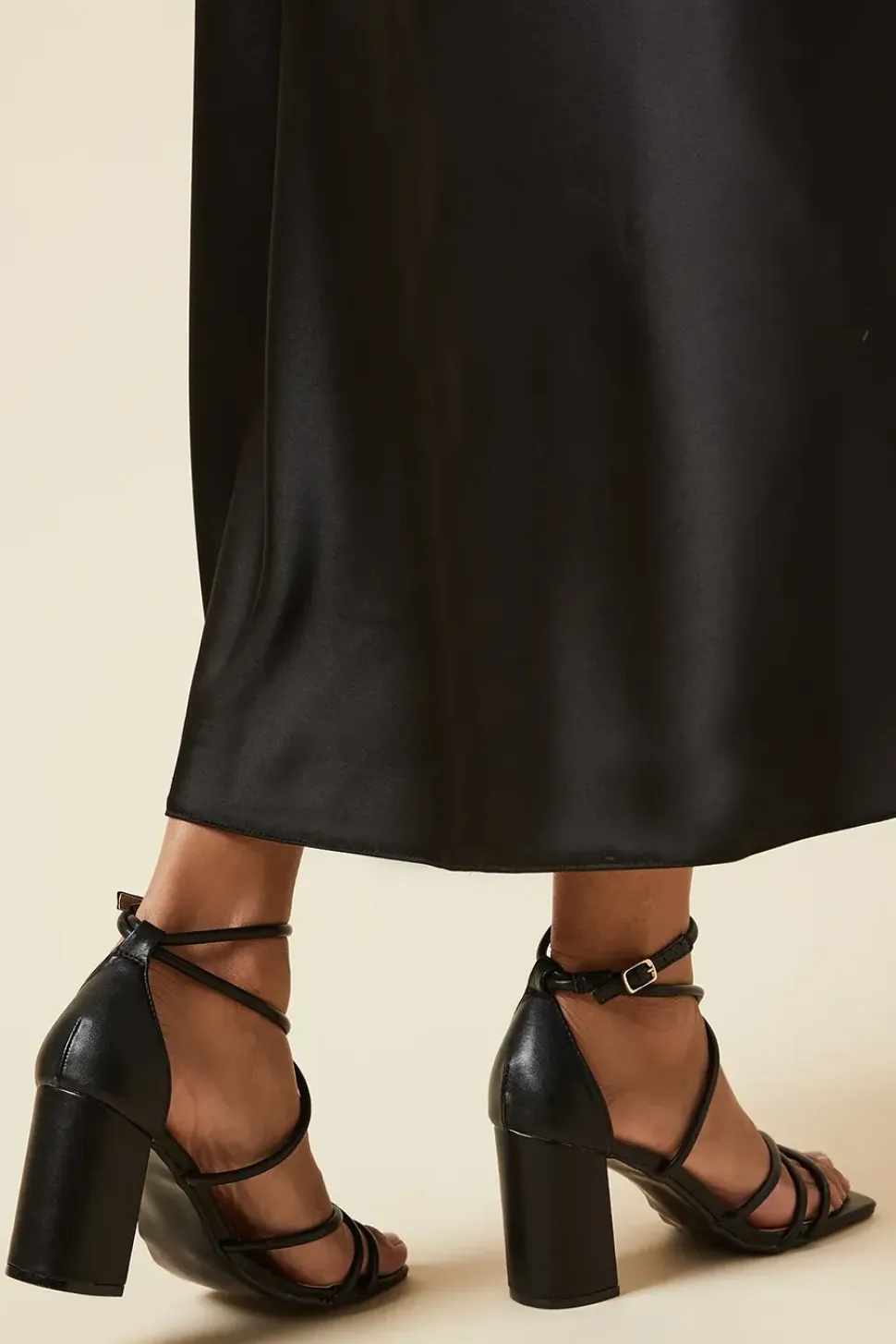 Sylvie Cross Strap High Block Heeled Sandals