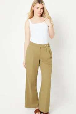 Tab Detail Pleated Trouser