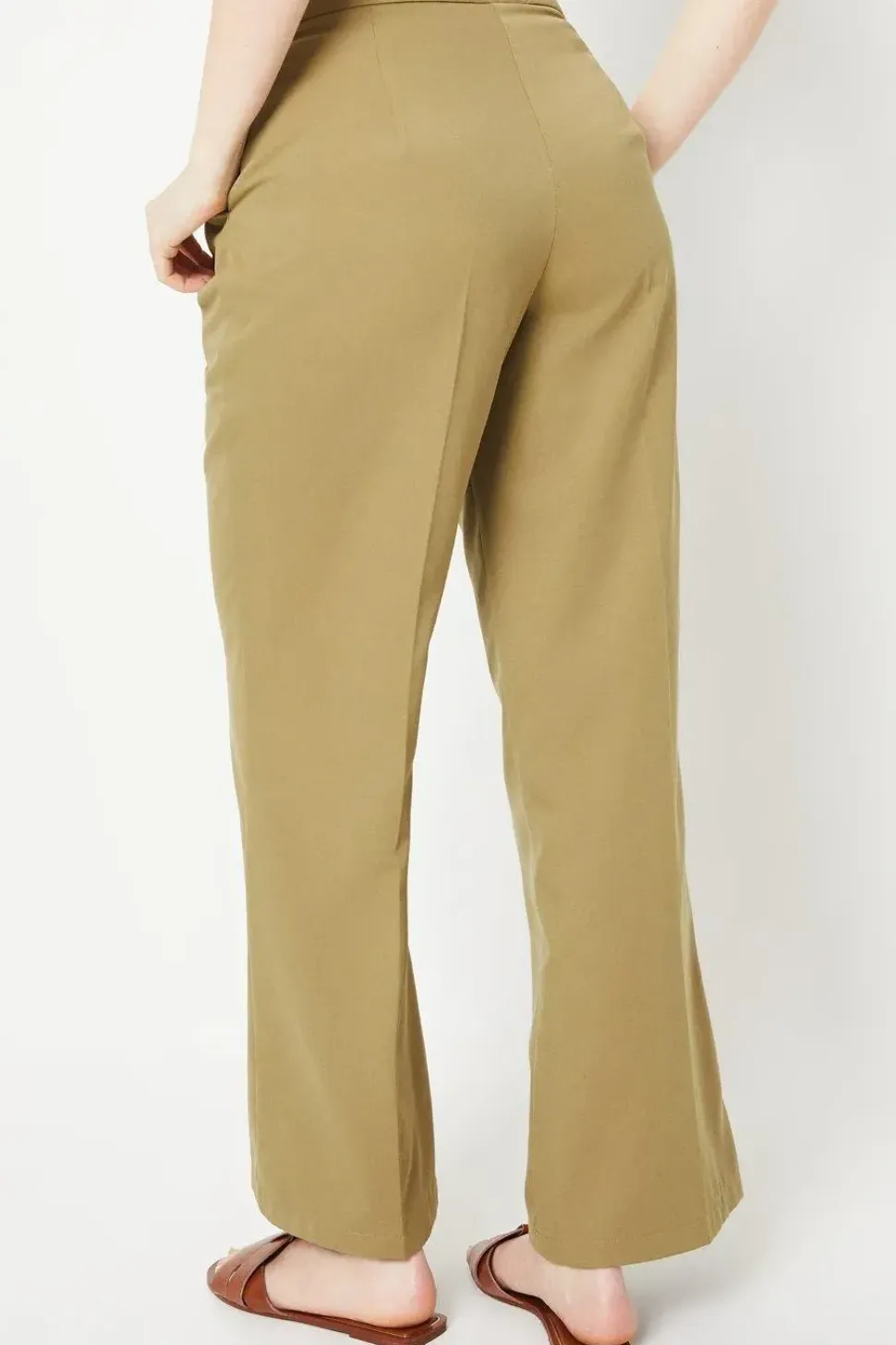 Tab Detail Pleated Trouser