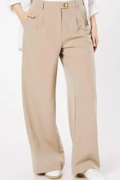 Tab Detail Wide Leg Trouser