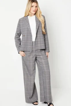 Tab Detail Wide Leg Trouser