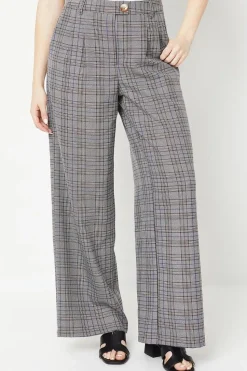 Tab Detail Wide Leg Trouser