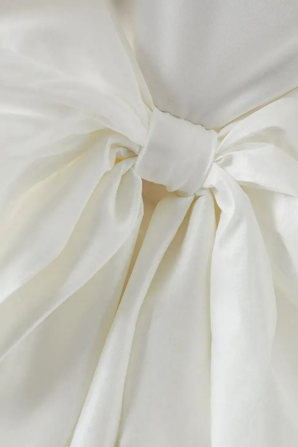 Taffeta Bow Back Puff Sleeve Mini Dress
