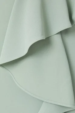 Tailored Crepe Ruffle Pencil Dress