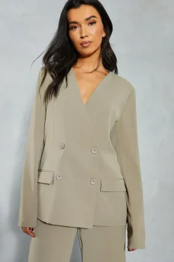 Tailored Double Breasted Boxy Blazer